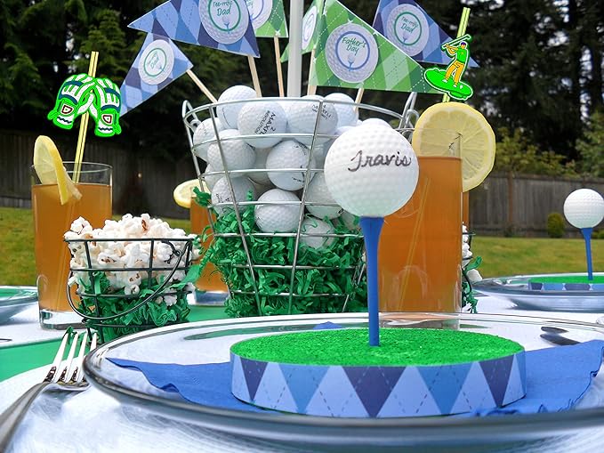 24pcs Golf Themed Straight Reusable Straws for Golf Party Favor Gift Bags,Daily Drinking Straws,Birthday Party,Class Reunions,Sports Golf Party Supplies,With 2 Cleaning Brushes.(6color)