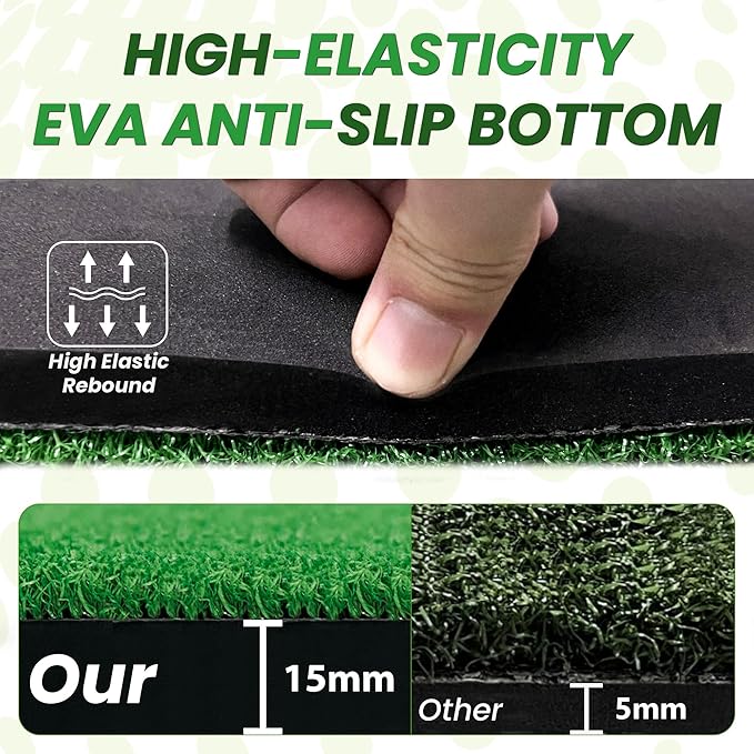 Premium Dual-Turf Golf Mats Practice Outdoor Indoor, 5x4 ft Golf Hitting Mat, Golf Training Swing Chipping Mat, Golf Practice Mat Gifts for Men Boy