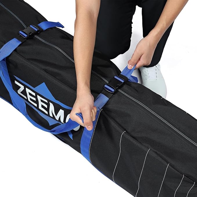 ZEEMO Golf Travel Bag, Mid-open Protective & Wheeled Airline-Approved Case for Clubs, Stand&CartBag, Waterproof Soft-Sided Cover Made of Heavy Duty Oxford, Black