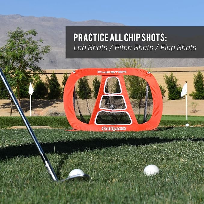 GoSports Chipster Pop-Up Golf Chipping Practice Net - Training Aid for Precision and Distance - Outdoor and Indoor Practice - Golf Gift