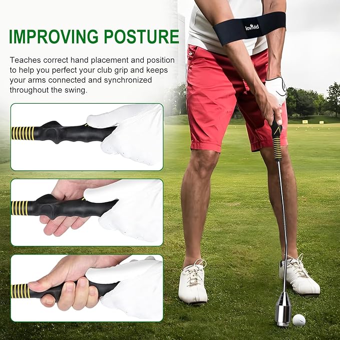 Golf Swing Trainer Aid, Weighted Golf Club for Tempo & Grip Training for Right & Left-Handed Golfers, Indoor & Outdoor Warm-Up Practice Accessories
