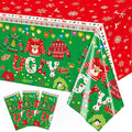 3 Pieces Christmas Tablecloth Plastic Ugly Sweater Table Cover for Ugly Sweater Party Decorations Christmas Party Supplies, 54x108 inch