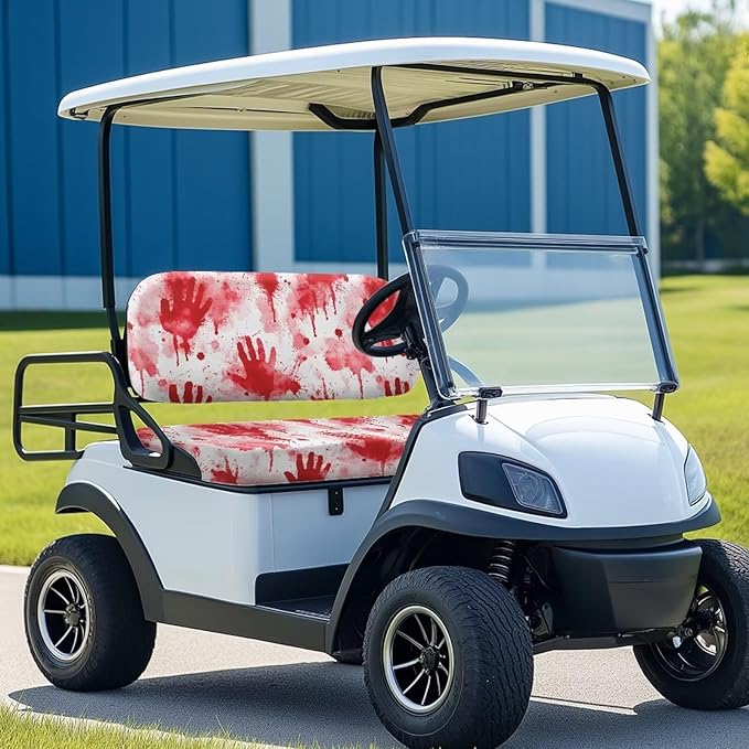 Golf Cart Seat Covers, Universal Fit & Nonskid Bottom Fits for Club Car 2 Person Seats Golf Carts