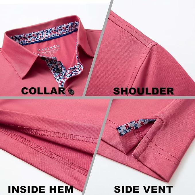 Mens Polo Shirts Short and Long Sleeve Casual Solid Stylish Dry Fit Performance Designed Collared Golf Polo Shirts for Men