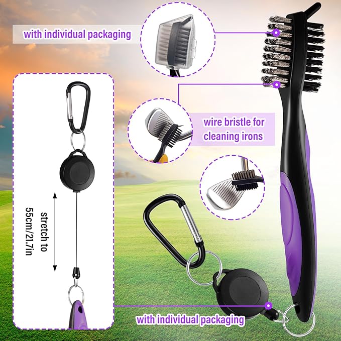 Liliful 12 Pcs Golf Accessories Kit, Include Golf Ball Bag with Hook Towel Tees Magnetic Ball Marker Divot Tool Cleaner Brush for Women Man Gifts