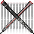 Geoleap Golf Grips Set of 13- Back Rib Improved Control，Multi Compound Rubber And Cord Hybrid Golf Club Grips, Standard/Mdisize, 7 Colors Optional.