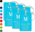 Personalized Luggage Tag | 6 Pack | Custom Luggage Tags for Suitcases | Kids Backpack Tag | 10 Color Options & Choose Font, Font Color
