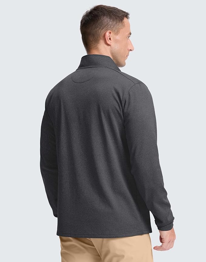 Obla Golf Quarter Zip Pullover Men Fleece Mock Neck Sweatshirt Winter Warm 1/4 Zip Long Sleeve Golf Shirt