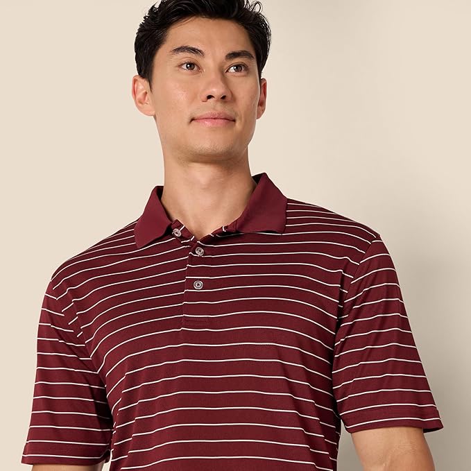 Amazon Essentials Mens Golf Polo Shirt, Moisture-Wicking Quick Dry, Short Sleeve