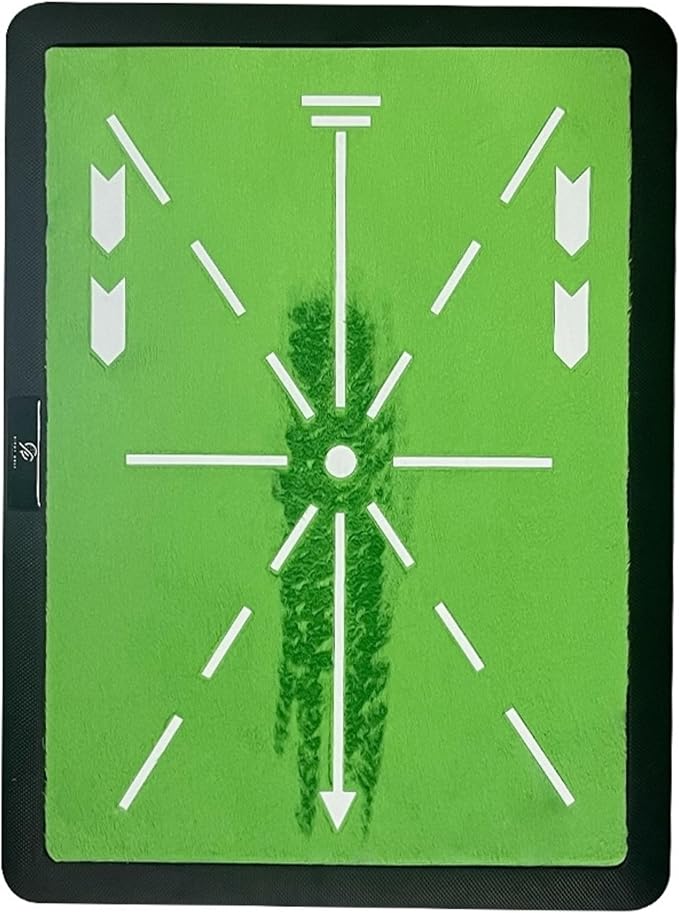 Swing Mat Trainer - Golf Strike Mat & Divot Board with Velvet Cushion, Shock Absorption & Non-Slip Rubber Base - Golf Practice Mats for Swing Detection, Precision Path Feedback, 11.8"x15.7"