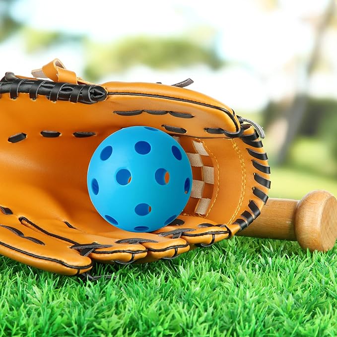 Coopay 12/50/100 Pack Baseball Practice Balls Plastic Training Balls Lightweight Hollow Softballs with a Drawstring Bag for Hitting, Baseball Training Indoor Outdoor Use
