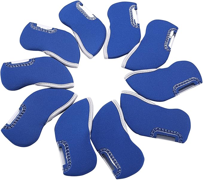 Sword &Shield sports 10pcs Neoprene Golf Iron Club Covers See Through Window Head Cover
