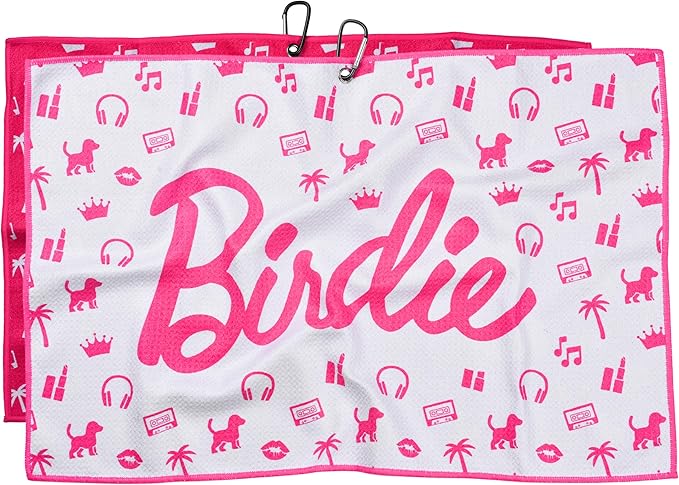 Shanker Golf - Birdie Pink Golf Towel - Funny Microfiber Waffle Women's Golf Towel - Funny Joke Logo - Perfect Ladies Golf Gift