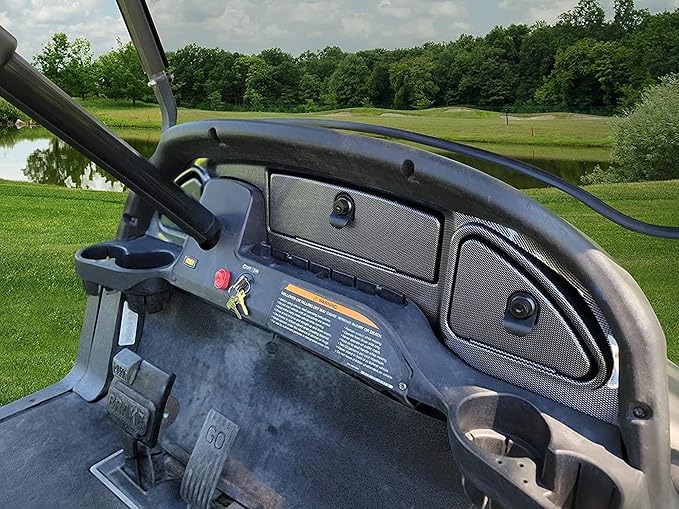 Huskey Dash Kit W/Locks for Club Car Precedent Carbon Fiber/Woodgrain/Glossy Black Finish, Mold Injected Plastic for 2004-2008.5 or 2008.5-Up Precedent Golf Cart