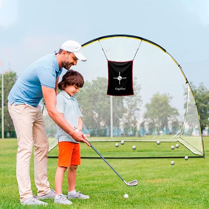 Gagalileo Golf Net: 10x7ft Practice Driving with Barrier Tur Mat Target for Backyard Home Adults Beginners