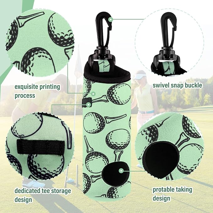 Liliful 12 Pcs Golf Accessories Kit, Include Golf Ball Bag with Hook Towel Tees Magnetic Ball Marker Divot Tool Cleaner Brush for Women Man Gifts