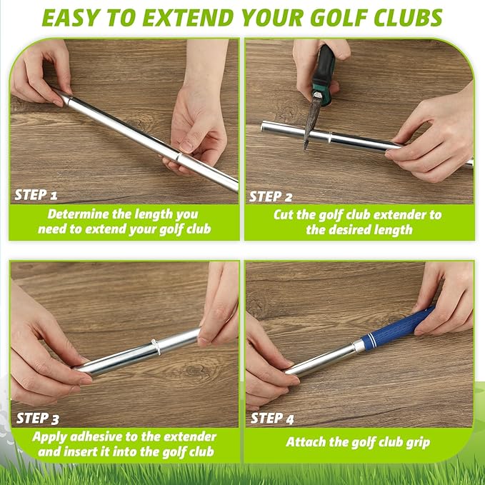 5 Pcs Golf Club Extensions Steel Shaft for Iron Wooden Golf Repair and Replacement of Equipment Parts
