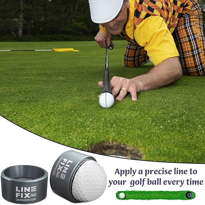 LineFix360 (GUN METAL) Golf Ball Alignment Marker – Precision 360° Line Tool for Enhanced Putting Accuracy