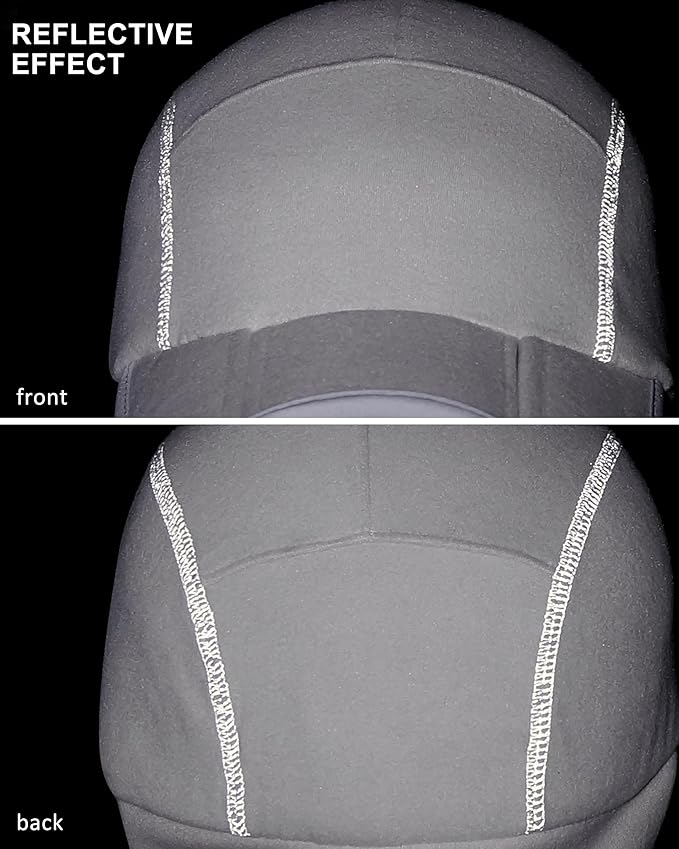 GADIEMKENSD Fleece Ball Cap with Drop Down Ear Warmer, Foldable Brim, Reflective Winter Run Hat Unisex