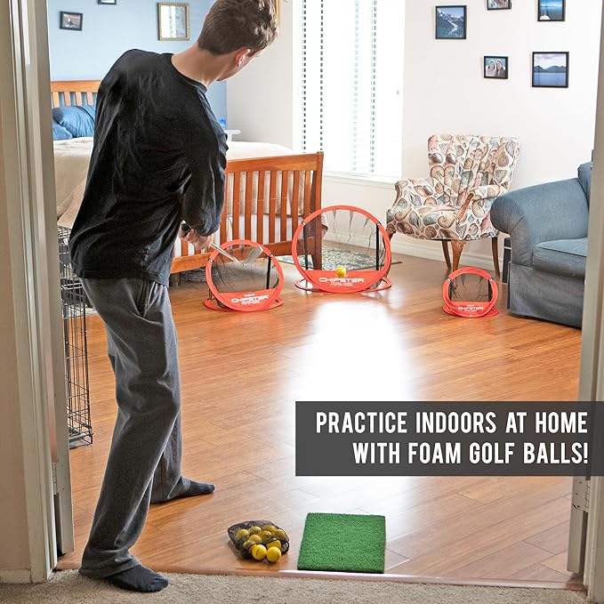 GoSports Chipster Pop-Up Golf Chipping Practice Net - Training Aid for Precision and Distance - Outdoor and Indoor Practice - Golf Gift