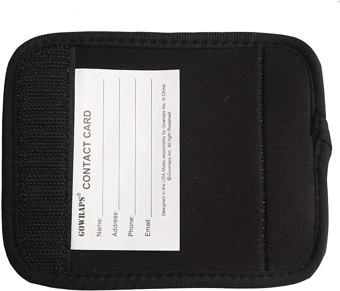 Neoprene Luggage Handle Wraps for Traveling Bright Color Luggage Tags|Handle Wraps|Handle Covers (Black)