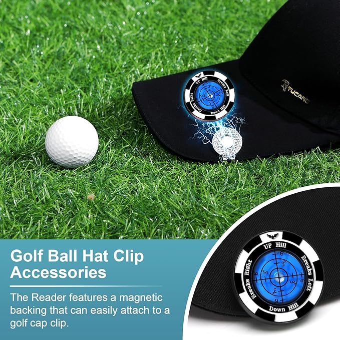 SlopeVision Pro Golf Green Reader with Hat Clip, Horizontal Bubble Level & Golf Ball Marker – High Precision Green Reading Aid, Ideal Golf Gift for Men & Women