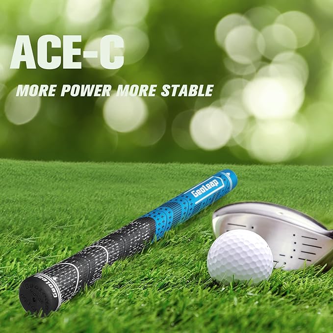 Geoleap Golf Grips Set of 13- Grips with Tapes and with All Repair Kits for Choice,Hybrid Golf Club Grips,Standard/Midsize,All Weather Contral, High Feedback & Traction.