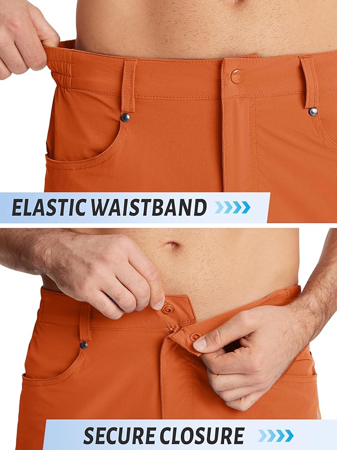 TACVASEN Men's Hiking Cargo Shorts 10" with Zipper Pockets Quick Dry Casual Stretch Golf Work Short Outdoor Summer