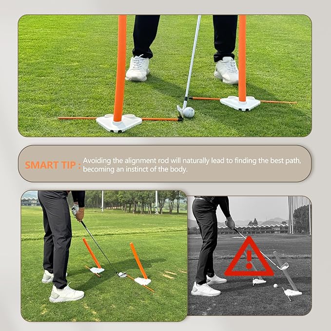 Golf Swing Training Aid, Golf Alignment Discs, Golf Alignment Sticks Correct Posture, Swing Plane, Path, Golf Swing Trainer, Golf Training aid Improve Swing Accuracy and Consistency