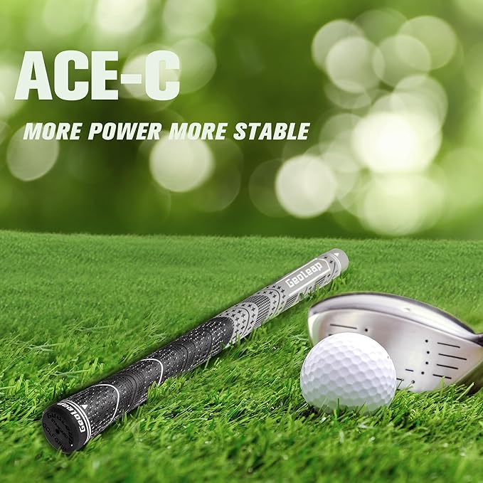 Geoleap Golf Grips Set of 13- Grips with Tapes and with All Repair Kits for Choice,Hybrid Golf Club Grips,Standard/Midsize,All Weather Contral, High Feedback & Traction.