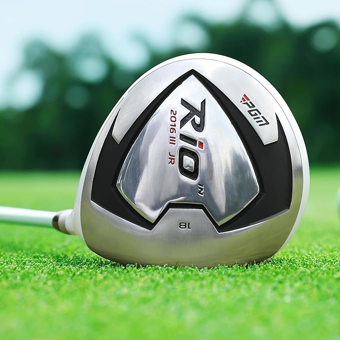 PGM Junior Golf Clubs Set - Kids Golf Clubs for Ages 3-5, 6-8, 9-12 | Right Handed - Oversized Sweet Spot 360cc Driver - Lightweight Graphite Shafts - Golf Stand Bag