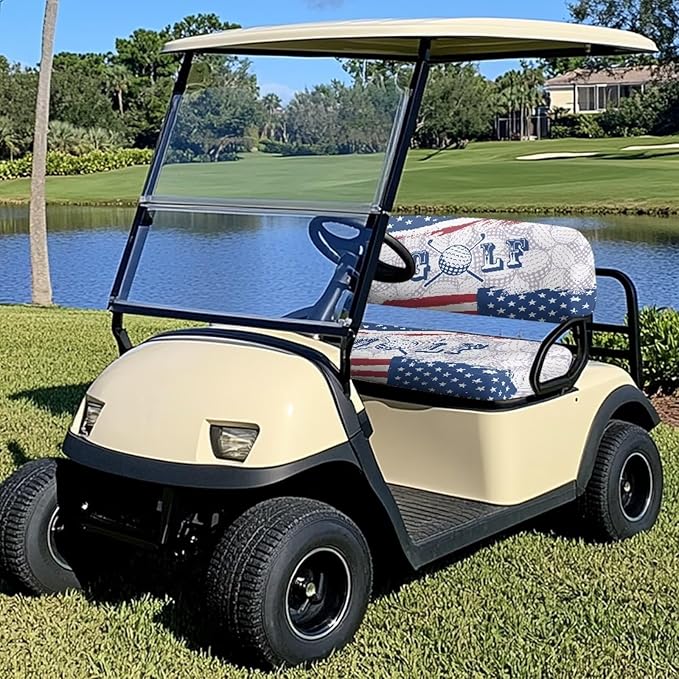 Fashion Print Golf Cart Seat Covers 2 Passenger Golf Cart Backrest Cover Golf Cart Seat Towel Gift for Friends