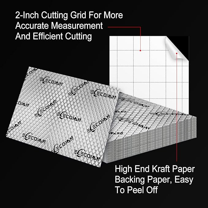 Car Sound Deadening Mat-80 mil 18 sqft Sound Deading Material - Butyl Automotive Sound Deadener, Audio Noise Insulation and Vibration Dampening