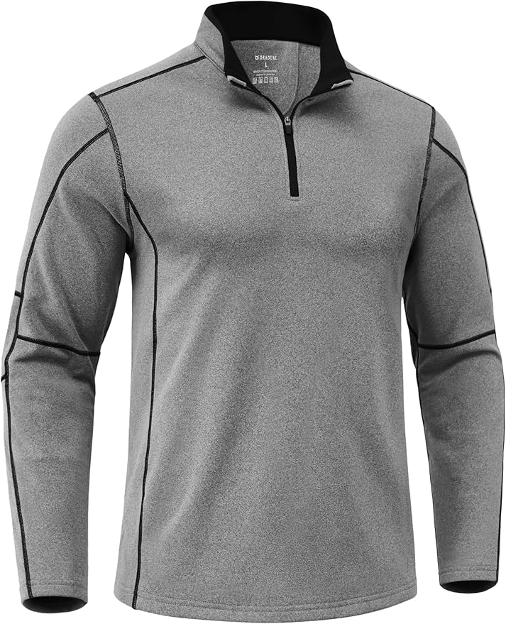 G Gradual Quarter Zip Pullover for Men Fleece Lined Sweatshirt Long Sleeve Winter Golf Shirt Mock Neck Polo Running Sweater
