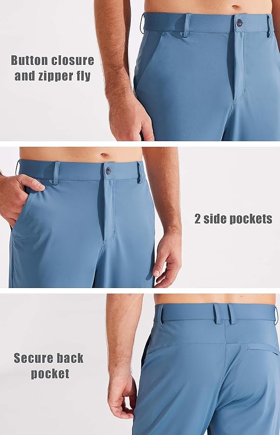 Libin Men's Golf Pants Joggers Lightweight 3 Pockets Slim Fit Soft Stretchy Tapered Work Dress Athletic