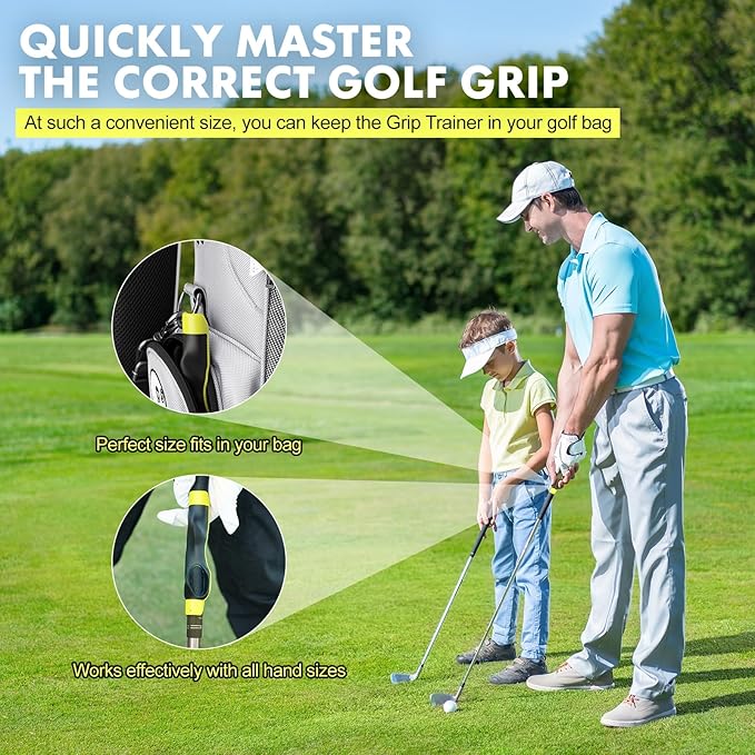 Golf Grip Trainer Golf Practice Tool, Easy To Carry to the Practice Area, Golf Swing Trainer Ensure the Right Grip Every Time, Golf Grip Training Aid, Golf Accessories Improve Your Swing Rhythm