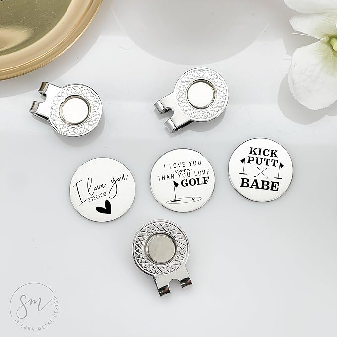 Love Golf Ball Markers Set of 3 – I Love You More, More Than Golfing, Kick Putt Babe-Golf Ball Markers Valentines Day Christmas Birthday Love Golf FBA-LOVE-3-GOLF