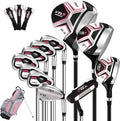 PGM 12/15 Pieces Women's Complete Golf Club Set – Full Set with 460cc Driver, Fairway Wood, Hybrid, Irons, Putter, Golf Stand Bag - Golf Clubs Women Right Handed