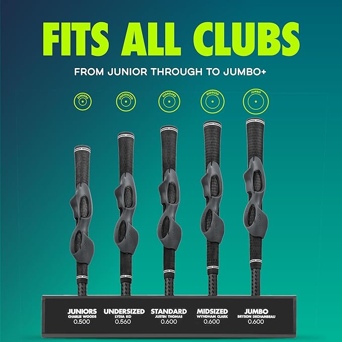 GOLF-GRIP™ Golf Grip Trainer for Left & Right-Handed Golfers – Snap-On Golf Training Aid for Proper Hand Position & Swing Technique – Hit Straighter, Longer Shots & Fix Slices or Hooks
