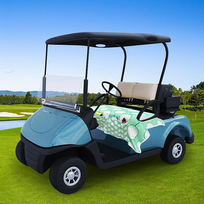 AQQA Golf Cart Seat Covers, Tropical Palm Leaf-Boho-Marble Microfiber Golf Cart Seat Blanket, Golf Blanket, Golf Accessories, Golf Cart Seat Towel Fits All 2-Seat Golf Carts, 55"x 32"