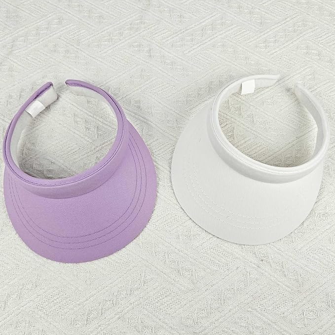 2 Pack Visor Women Men Sun Hat Clip On Visors Adjustable Sport Wide Brim Cap