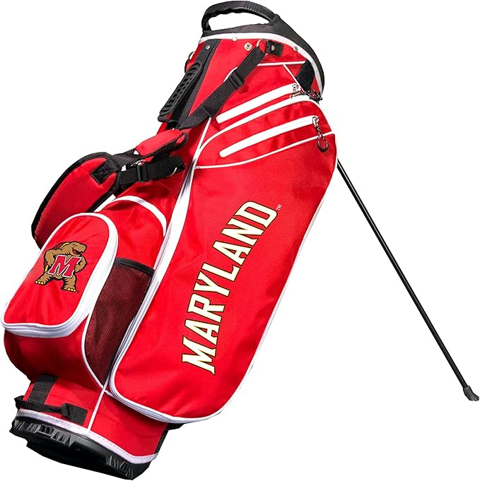 Team Golf NCAA Birdie Stand Golf Bag, Lightweight, 14-Way Club Divider, Spring Action Stand, Insulated Cooler Pocket, Hook-and-Loop Fastener Glove and Umbrella Holder & Padded Handles