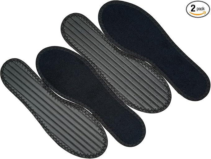 Happystep Cotton Terry Cloth Insoles, Barefoot Shoe Inserts, Sweat Absorption, Odor Control, Moisture-Wicking, Washable and Reusable, Zero Drop Shoe Insoles, 2 Pairs of Black (Men Size 9)