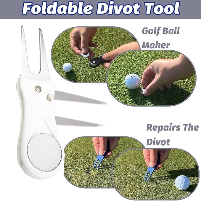 11 Pcs Golf Accessories Kit, Include Golf Ball Bag with Hook Tees Towel Cleaner Brush Ball Marker Divot Tool Score Counter
