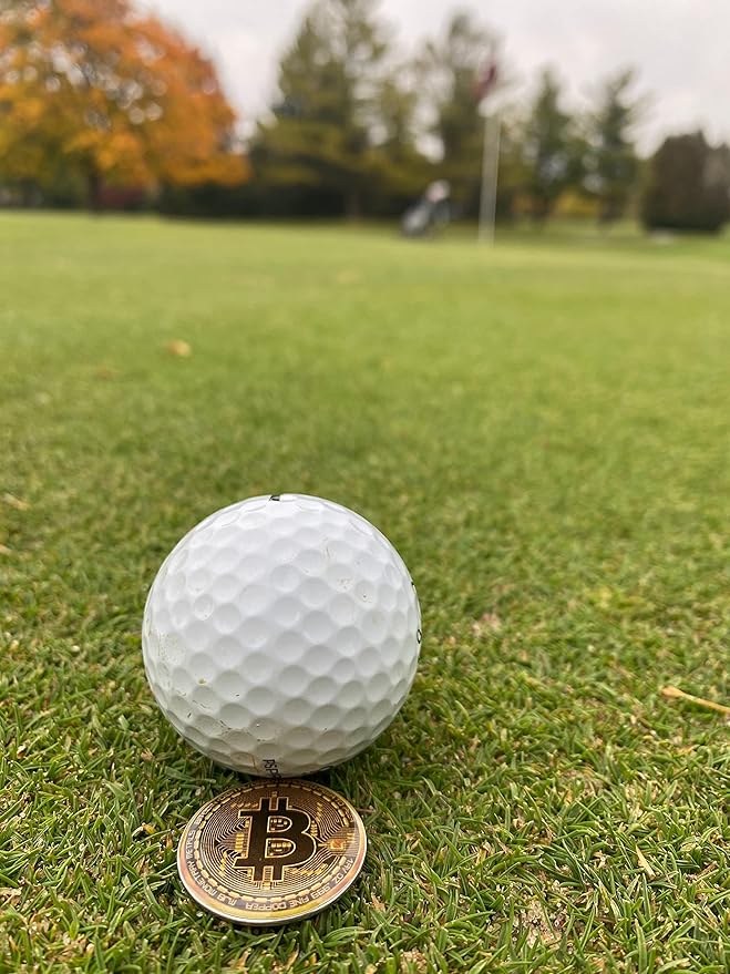 Bitcoin Golf Ball Markers Value Pack - Works with Most Hat Magnetic Clips and Divot Repair Tools Men and Women Golf Gift Accessories Funny Ball Mark Bulk Lot