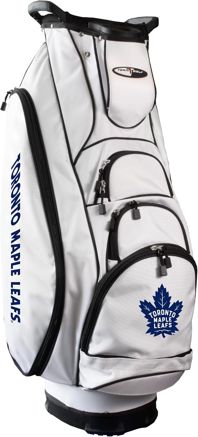 Team Golf NHL Toronto Maple Leafs Albatross Golf Bag Lightweight, 10-Way Club Divider, Spring Action Stand, Insulated Cooler Pocket, Velcro Glove and Umbrella Holder & Lift Assist Handles
