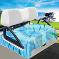 YOKYHOM Golf Cart Seat Covers, Tie-dye Light Blue Golf Cart Front Seat Towel/Blanket Fit for EZGO/Yamaha/Club Car and More Golf Carts, 100% Microfiber, Keeps Your Seat Cool and Clean, 51''x 31''