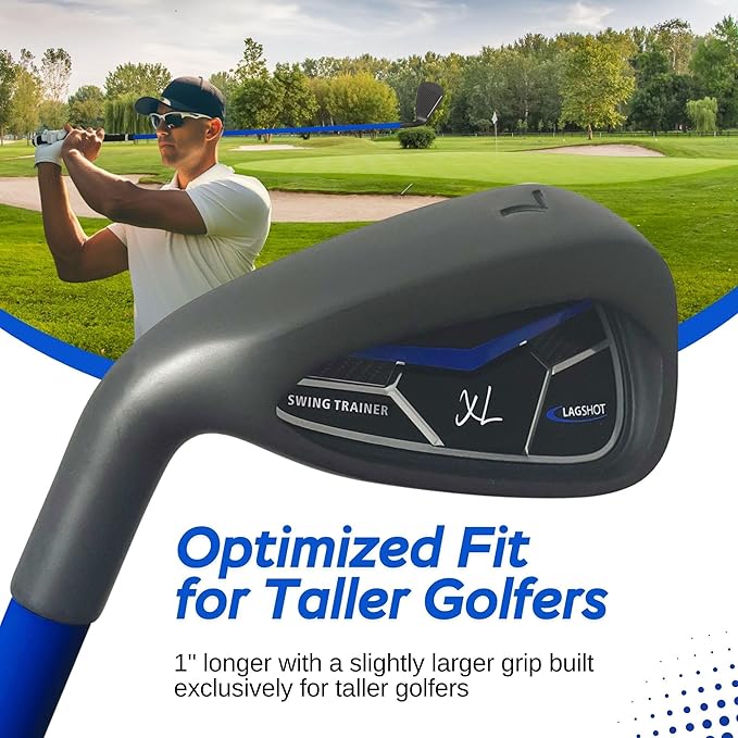 Lag Shot XL 7 Iron Swing Trainer for Taller Men – Longer, Flexible Shaft Designed for Height & Strength | Groove Tempo, Lag & Timing | Build a Whippy, Powerful Swing for Better Distance & Accuracy