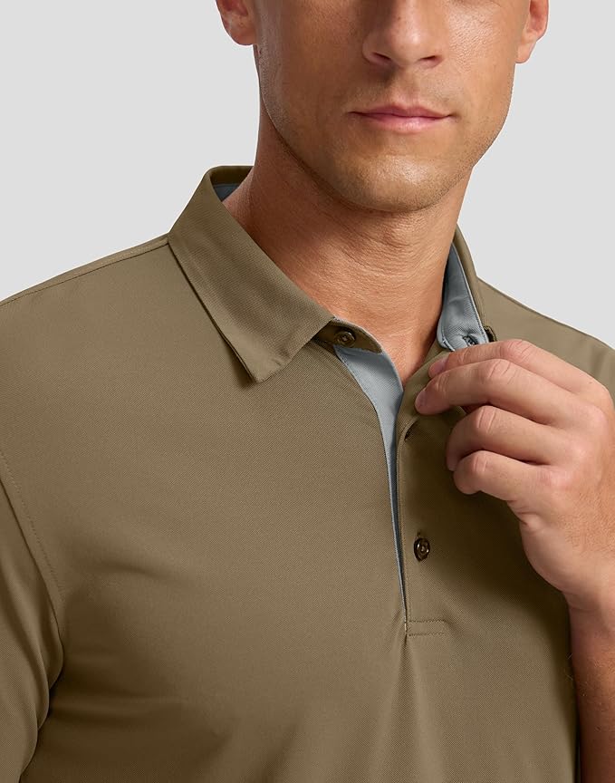 Men's Golf Shirts Dry Fit Moisture Wicking Performance Short Sleeve Collared Polo Shirts for Casual Athletic Business