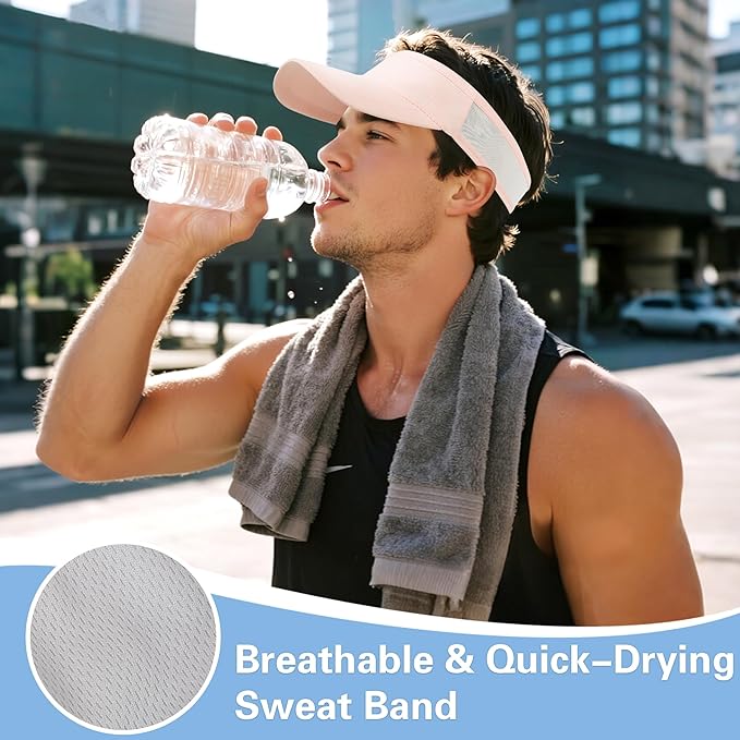 HH HOFNEN Sports Sun Visor Cooling Lightweight Stretchy Packable Running Golf Visor Hat for Men Women
